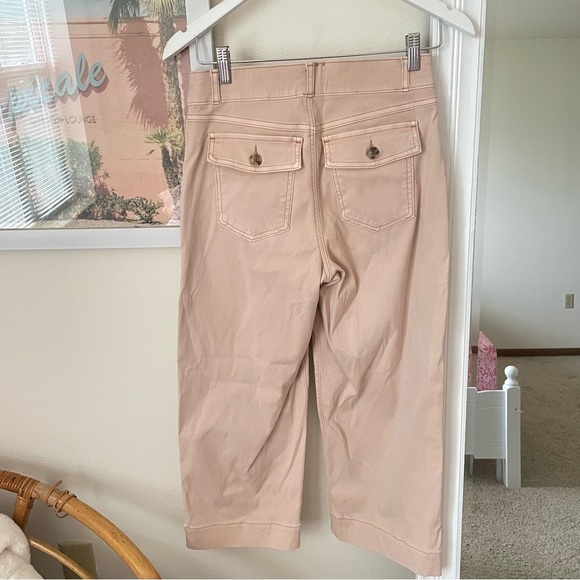 Spanx Stretch Twill Cropped Wide Leg Pants in Blush Pink Petite Medium - Picture 8 of 8